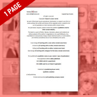 Copyright Page Template For Manga, Comic Or Light Novel Creators