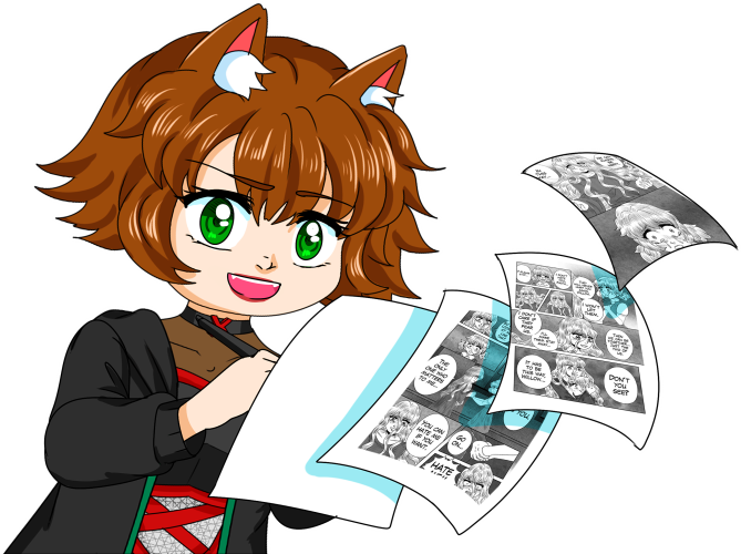 An illustration representing manga creation