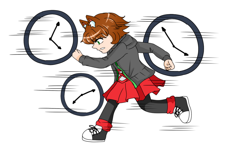 Midnight running with three clocks in the background. Showing the process of running against time.
